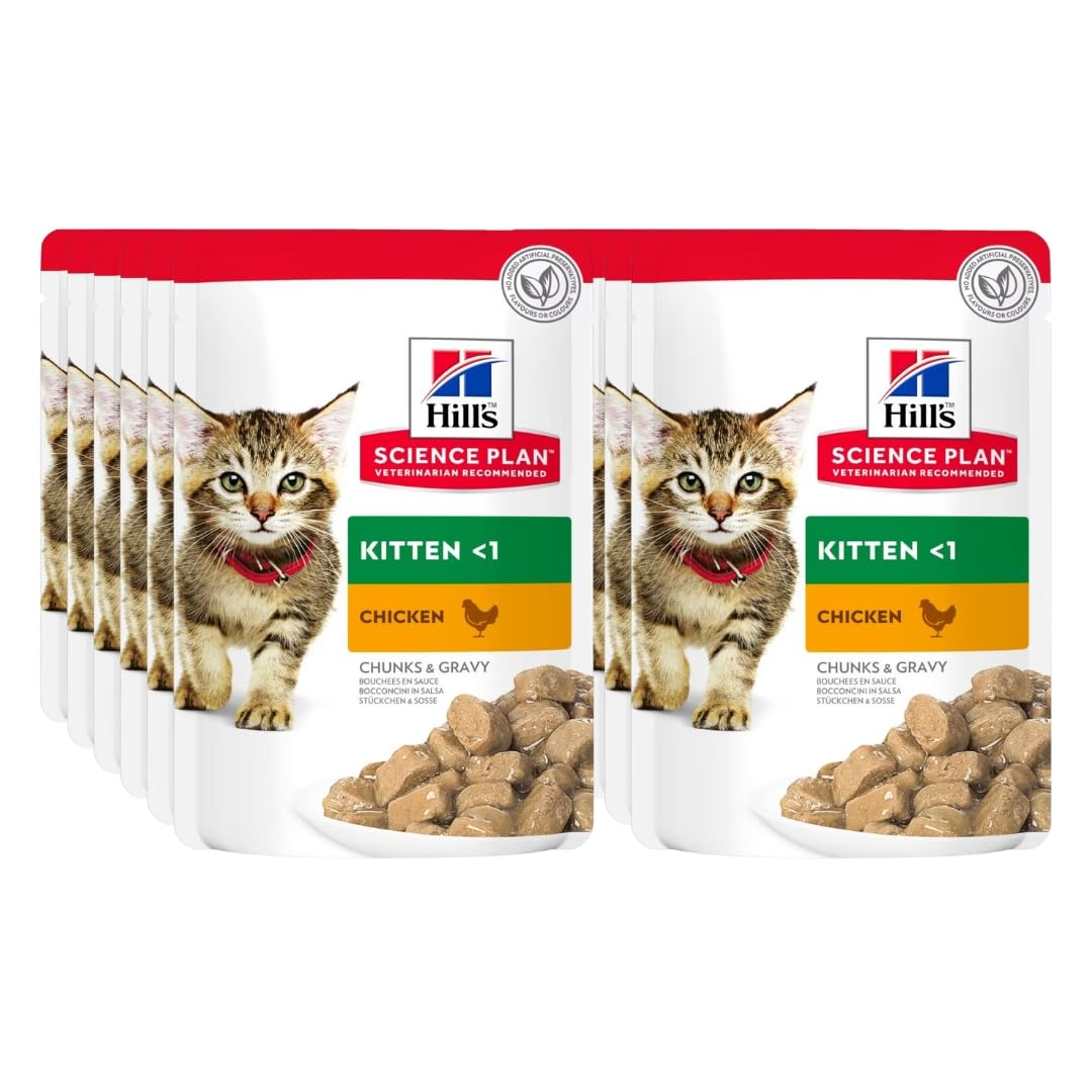 052742211213 هيلز أظرف طعام رطب للقطط الصغيرة شرائح الدجاج بالمرق 85غ كرتون (12 حبة) - الصورة 1