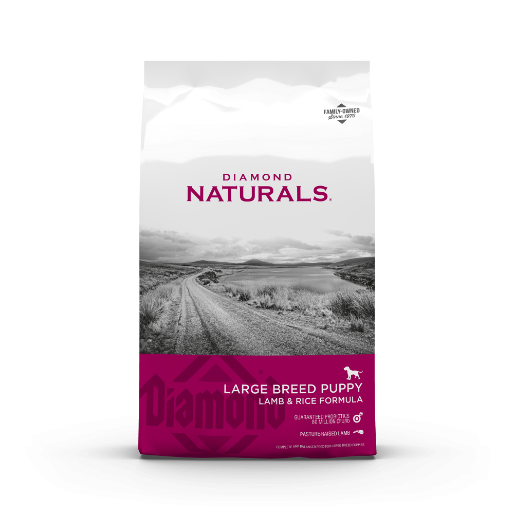 074198615438 دايموند ناتشورال طعام جاف لسلالات الجراء الكبيرة غنية بلحم الضأن والأرز 2كغ - الصورة 1