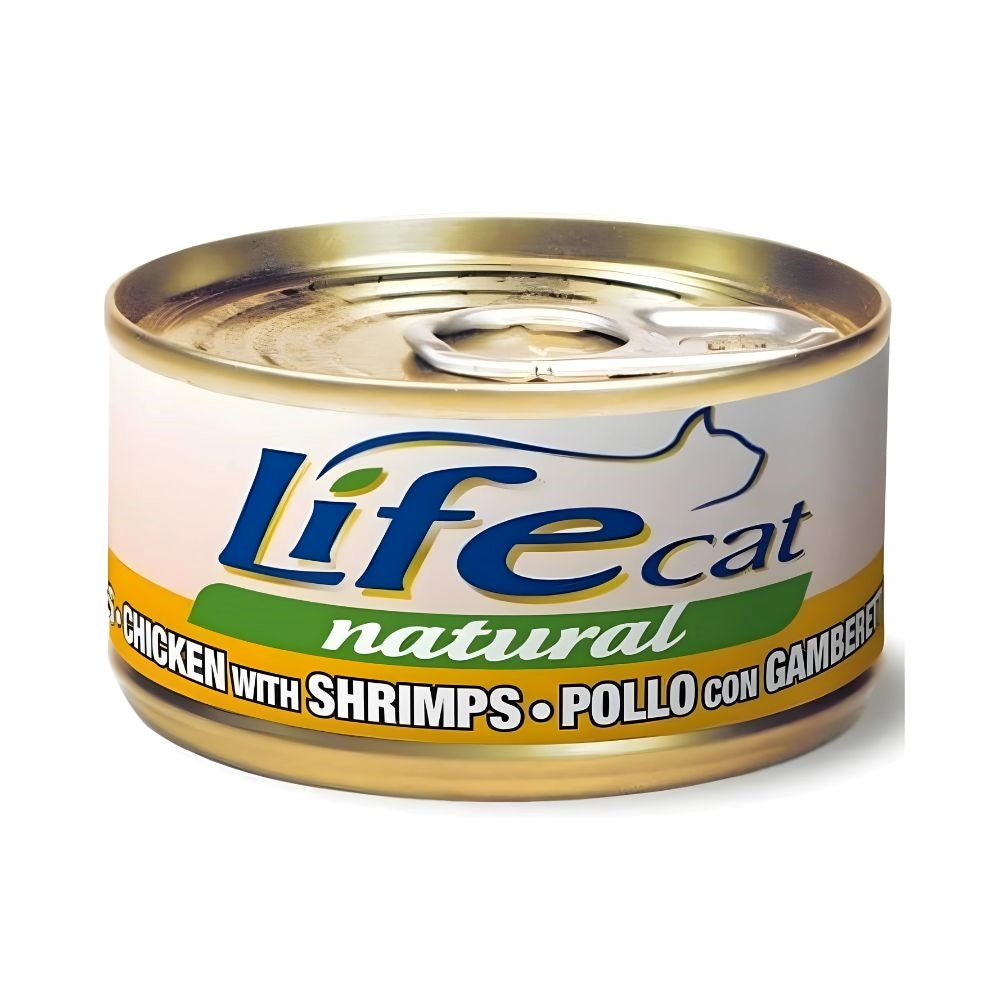 08034105422605 لايف كات طعام رطب للقطط بنكهة الدجاج مع الجمبري 85غ كرتون (24 حبة) - الصورة 1