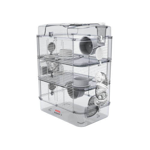 3336022060225 زولكس "رودي 3" قفص ثلاثي للقوارض الصغيرة - أبيض - الصورة 1