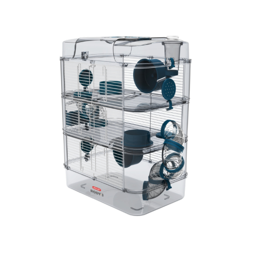 3336022060256 زولكس "رودي 3" قفص ثلاثي للقوارض الصغيرة - أزرق - الصورة 1