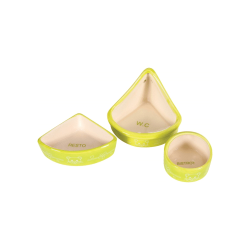 3336022066630 زولكس طقم من 2 وعاء + حمام للحيوانات الصغيرة أخضر - الصورة 1