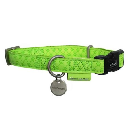 زولكس طوق جلد مشمع للكلاب قابل للتعديل - 20 مم أخضر