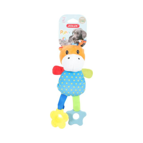 3336024801642 زولكس بوبي تايني لعبة للكلاب على شكل بقرة أزرق - الصورة 1