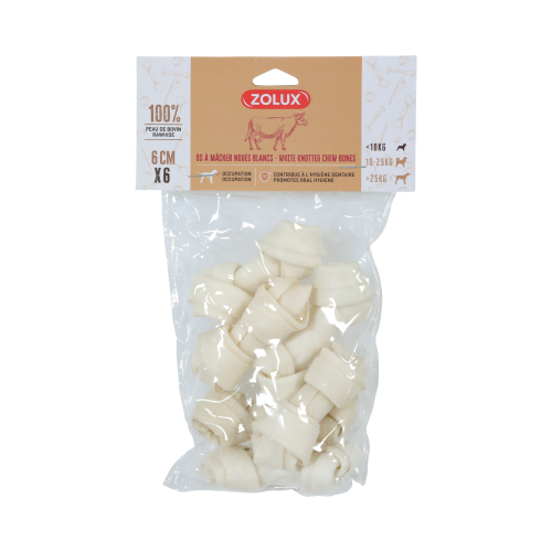 3336024828069 زولكس عظم مضغ أبيض معقود 6Cm - الصورة 1