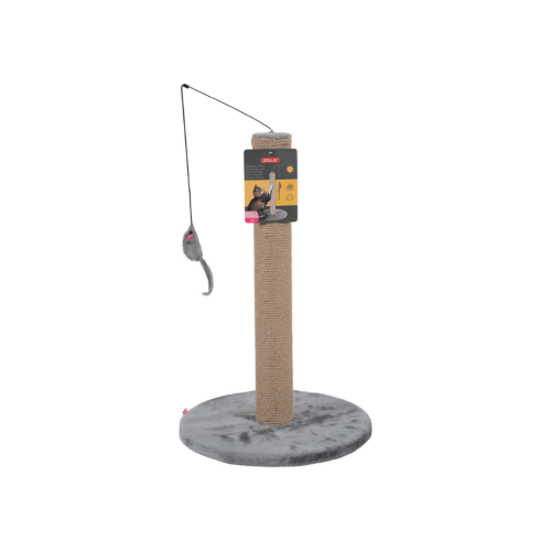 3336025040491 زولكس خداشة للقطط مع عامود و صنارة صيد لعبة 63سم رمادي - الصورة 1