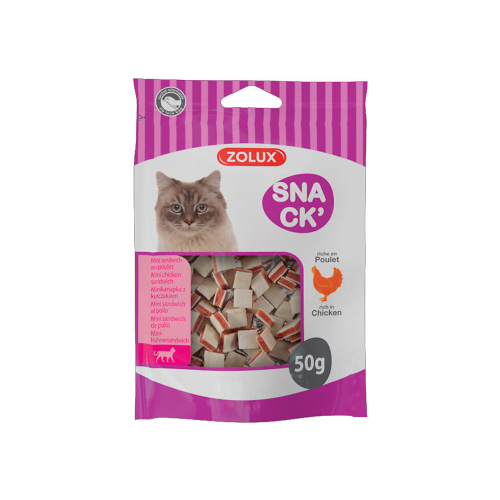 3336025821526 زولكس سناك مكافآت ساندويتش دجاج للقطط 50غ - الصورة 1