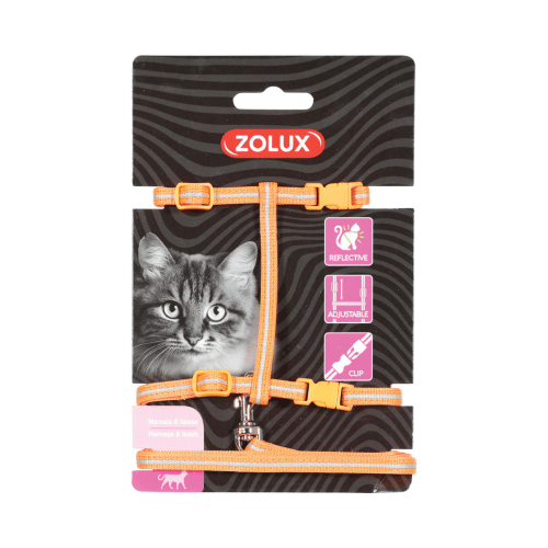 3336026200214 زولكس صدرية ومشد 120 سم للقطط برتقالي - الصورة 1