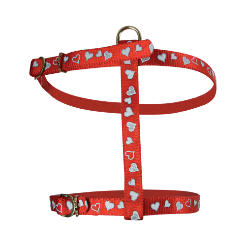 3336026702831 زولكس صدرية نايلون للقطط رسمة قلب 10مم  أحمر - الصورة 1