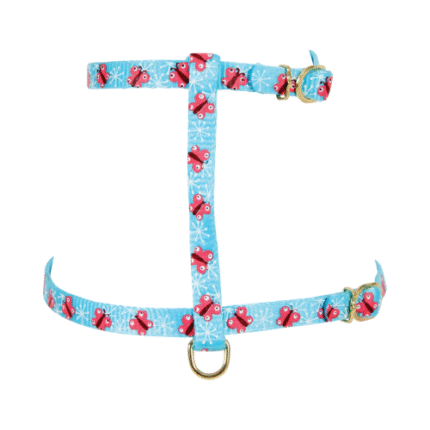 زولكس صدرية نايلون للقطط رسمة فراشة 10مم أزرق