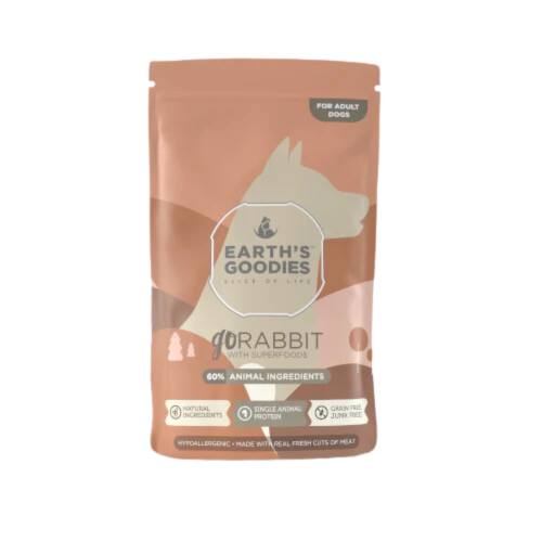 3830068417208box ايرث قوديز قو فانشن بلحم الأرانب للكلاب 150غ كرتون (12 حبة) - الصورة 1