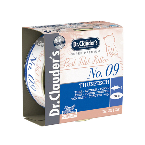 4014355009706 د.كلاودرز معلبات بست فيليه رقم 9 تونة للقطط الصغيرة 70غ - الصورة 1