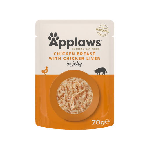 5060333430207 أبلاوز أظرف طعام رطب للقطط - صدور الدجاج الطري مع الكبد في الجلي 70غ - الصورة 1