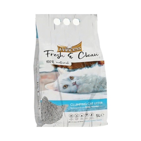برينسس فريش كلين رمل معطر للقطط برائحة بودرة الاطفال 10 لتر