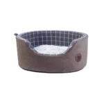 سرير بيضاوي صغير رمادي