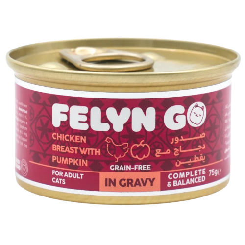 744365431313 فيلاين قو طعام كامل معلبات صدر دجاج مع اليقطين في المرق 75غ كرتون (24 حبة) - الصورة 1