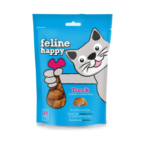 مارك اند شابل فيلاين هابي مكافآت بنكهة البط للقطط 60غ