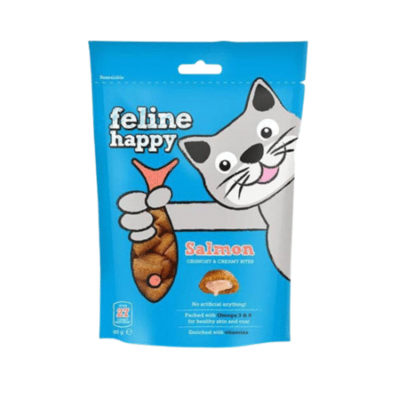 مارك اند شابل فيلاين هابي مكافآت بنكهة السالمون للقطط 60غ