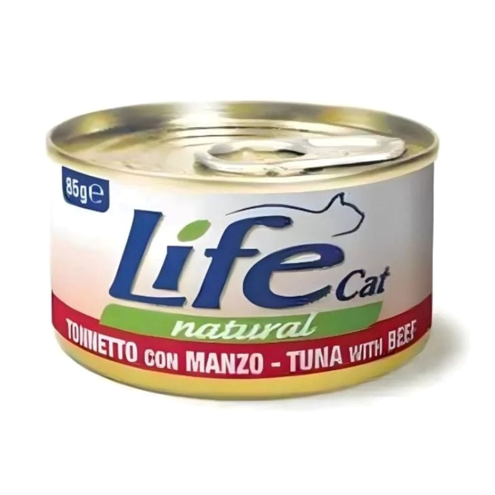 8034105422520 معلبات لايف كات التونة مع اللحم البقري 85 غ - الصورة 1
