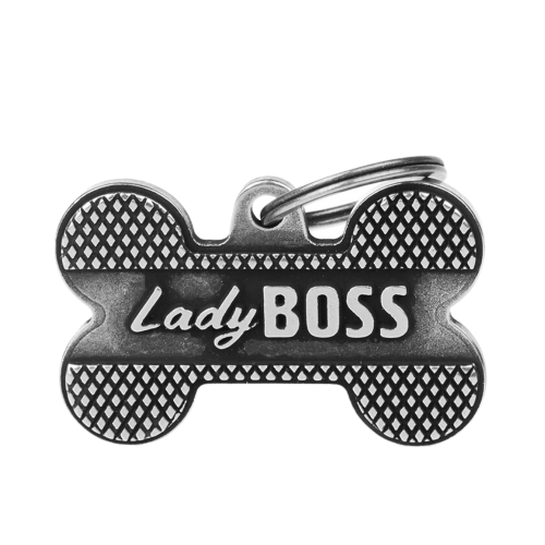 8051938214405 ماي فاميلي قلادة على شكل عظمة كبيرة برونز لايدي بوس فضي - الصورة 1