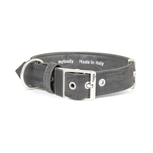 8051938217604 ماي فاميلي جلد ملكي طوق رمادي/اسود 3.4-65 CM - الصورة 1