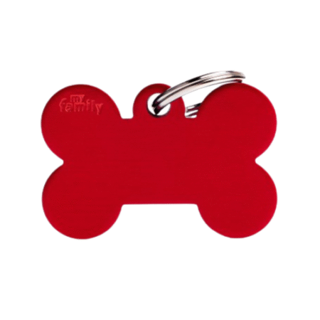 ماي فاميلي قلادة عظم كبير المونيوم احمر