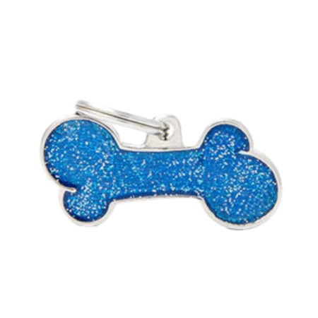 ماي فاميلي قلادة عظم كبير لماع أزرق لامع