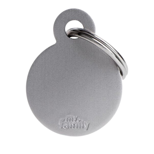 8055960258314 ماي فاميلي قلادة صغيرة دائرية من الألومنيوم رمادي - الصورة 1