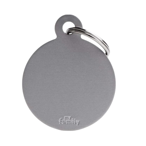 8055960258369 ماي فاميلي قلادة دائرية كبيرة من الألمنيوم رمادي - الصورة 1