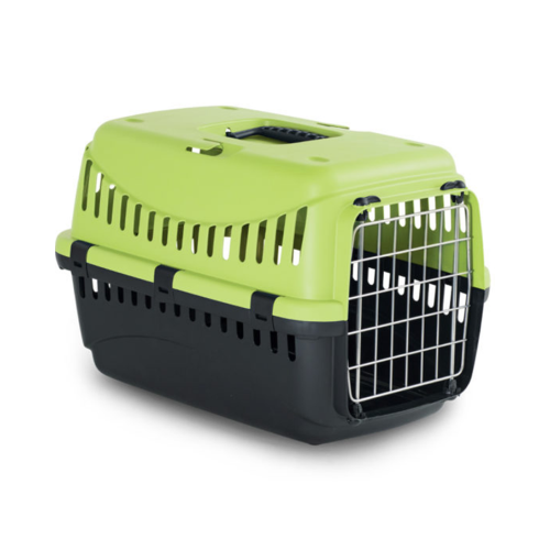 8058093272653 ام بي بيرغامو حامل القطط باب معدني رمادي غامق  أخضر - الصورة 1