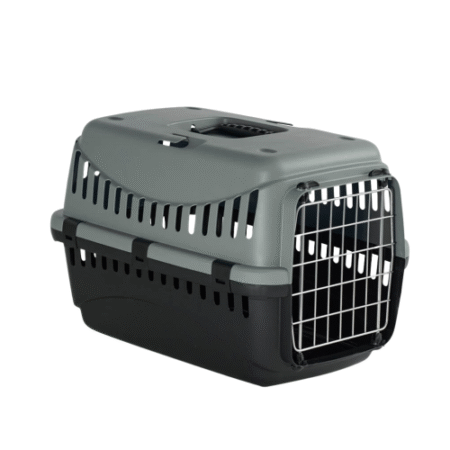 ام بي بيرغامو حامل القطط باب معدني رمادي غامق  أخضر