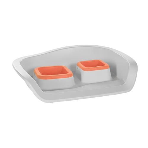 8058093274244 أم بي برغامو صينية مع مأكلية ومشربية برتقالي - الصورة 1