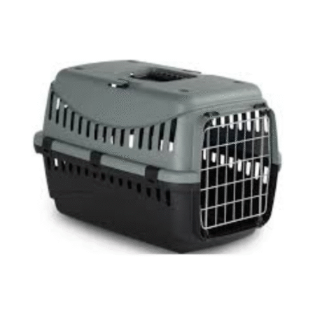 ام بي بيرغامو حامل قطط باب حديد كبير رمادي