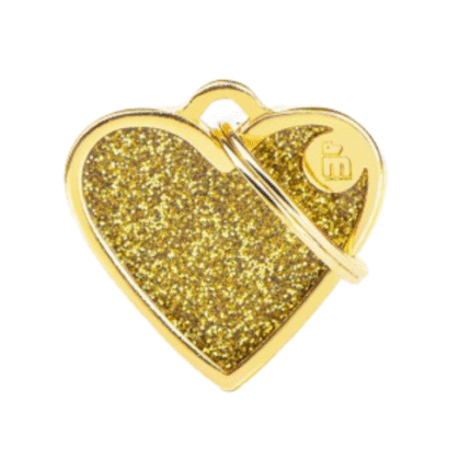 ماي فاميلي قلادة قلب صغير لامع ذهبي