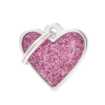 ماي فاميلي قلادة قلب صغير لامع وردي