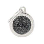 ماي فاميلي قلادة دائرة صغيرة لامعة سوداء