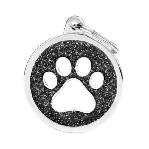 8058773272423 ماي فاميلي قلادة دائرة لامعة سوداء كبيرة مخلب أبيض - الصورة 1