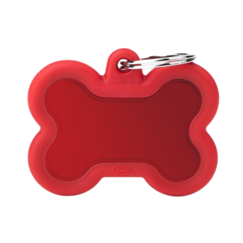 8058773274236 ماي فاميلي قلادة على شكل عظمة احمر اطار جلد - الصورة 1