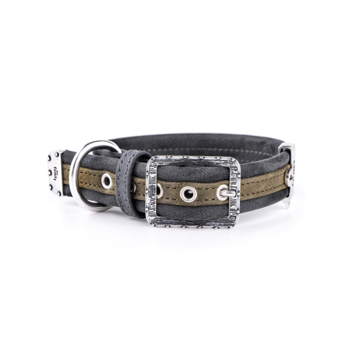 8058773274847 ماي فاميلي لندن طوق جلد أخضر 45x2.8cm - الصورة 1