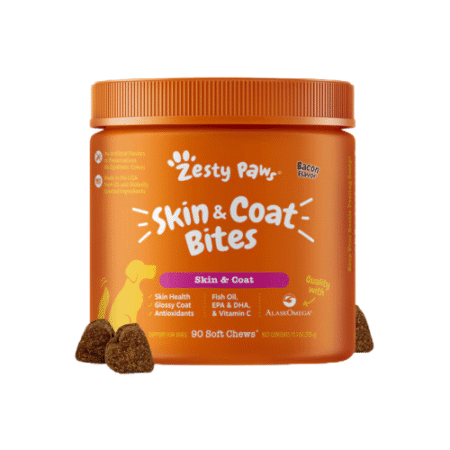 زستي باوز مكملات لدعم الجلد والشعر بنكهة لحم المقدد للكلاب 315 غ
