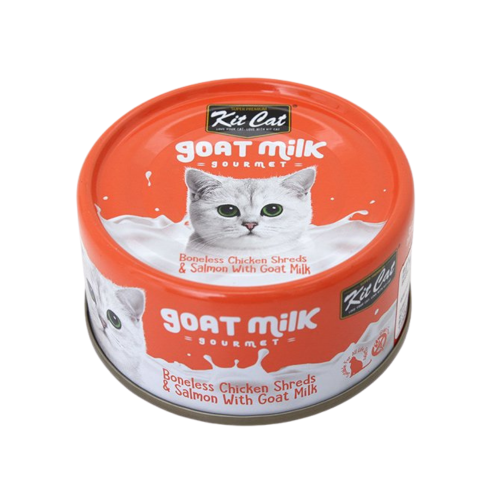 8858772602234BOX كت كات شرائح الدجاج مع السلمون و حليب الماعز 70غ كرتون (24 حبة) - الصورة 1