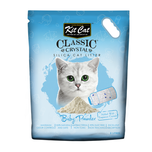 8858788708487 كت كات رمل كريستال للقطط 5 لتر بودرة الأطفال - الصورة 1